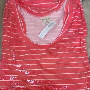Soma Red Striped Sleepshirt